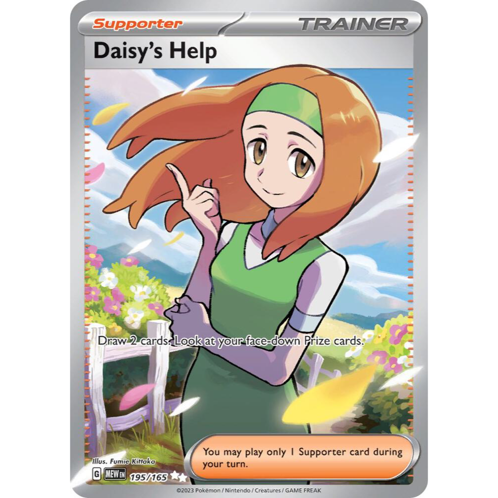 Daisy's Help 195/165 Pokemon 151 Full Art Trainer NM