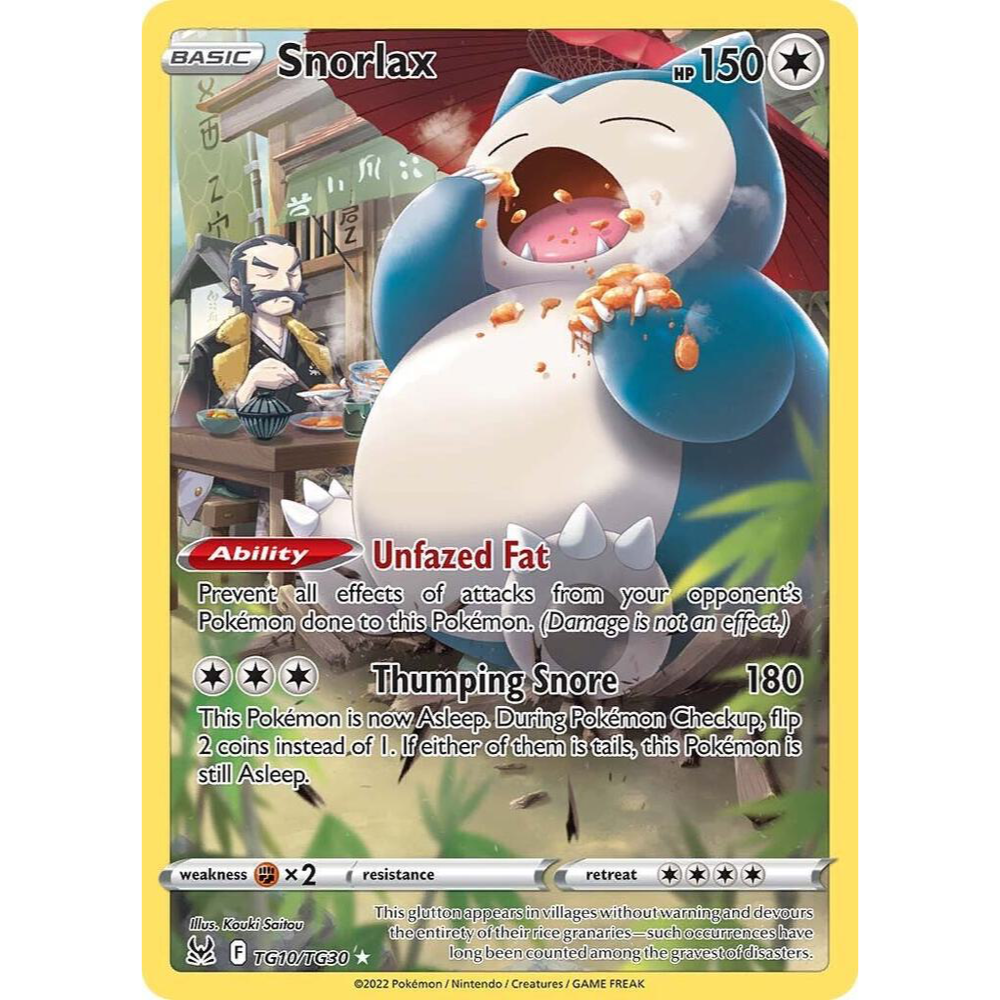 Snorlax TG10/TG30 Lost Origin Galarian Gallery NM