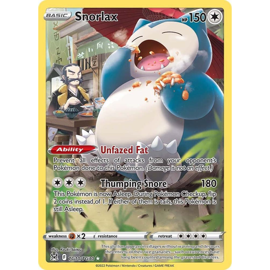 Snorlax TG10/TG30 Lost Origin Galarian Gallery NM