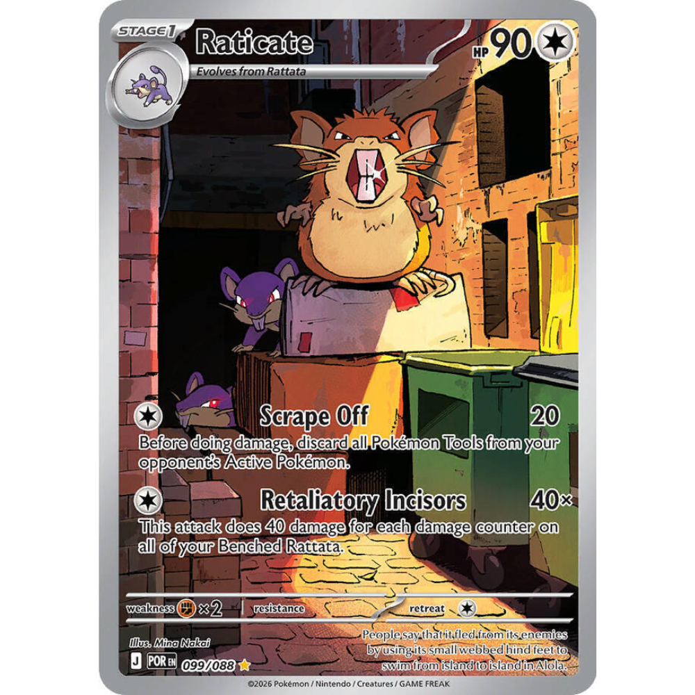 Raticate 099/088 Perfect Order Illustration Rare NM