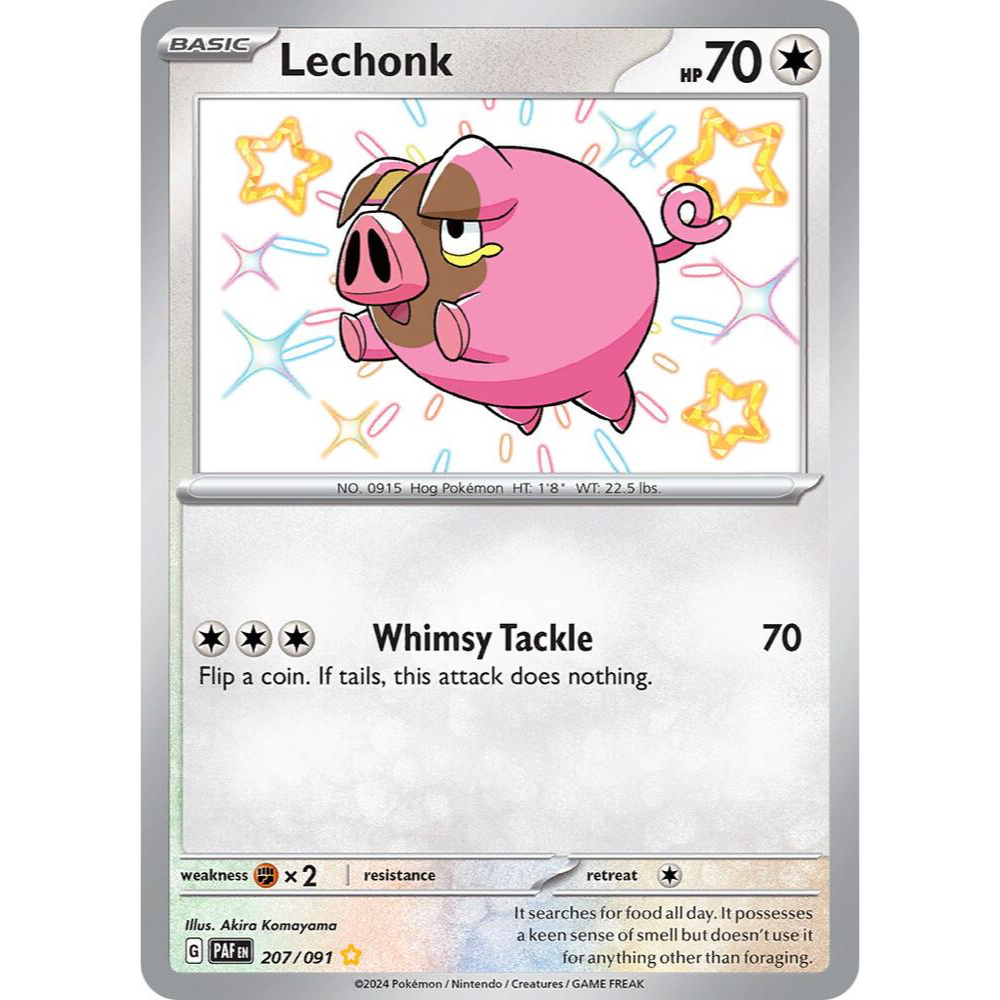 Lechonk 207/091 Paldean Fates Shiny Rare NM