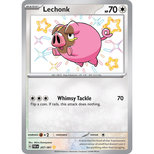 Lechonk 207/091 Paldean Fates Shiny Rare NM