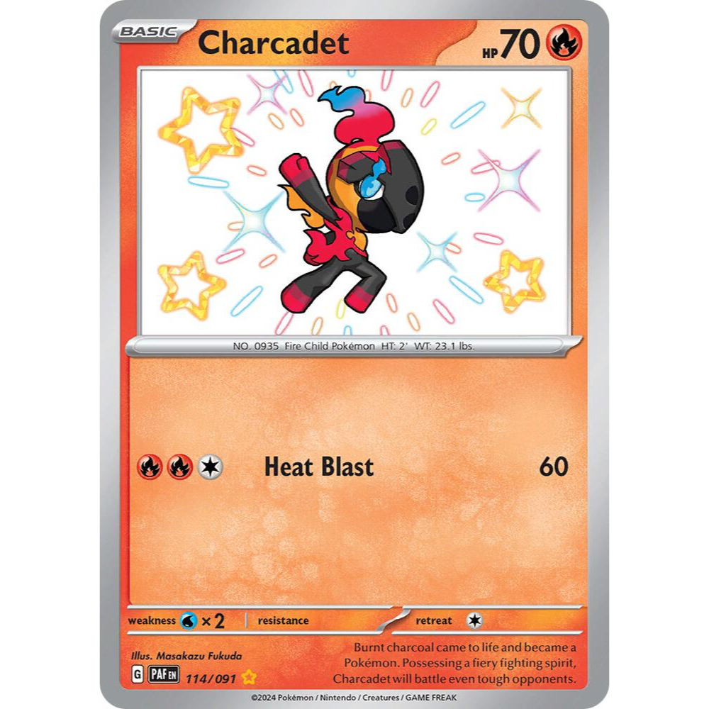 Charcadet 114/091 Paldean Fates Shiny Rare NM