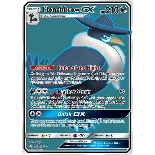 Honchkrow GX 202/214 Full Art Unbroken Bonds NM