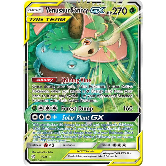 Venusaur & Snivy GX 1/236 Ultra Rare NM