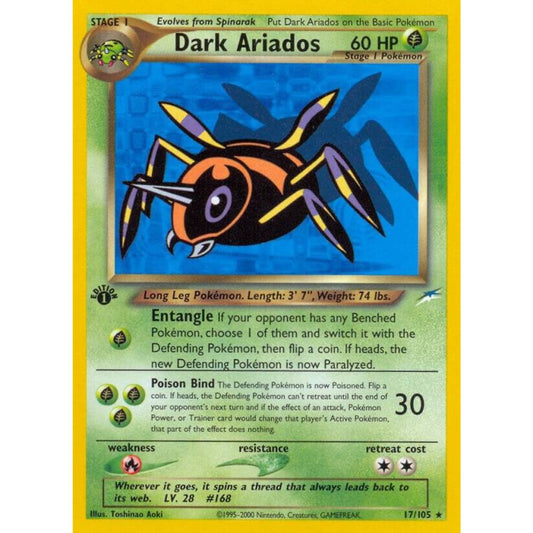 Dark Ariados 17/105 1st Edition Rare Neo Destiny LP
