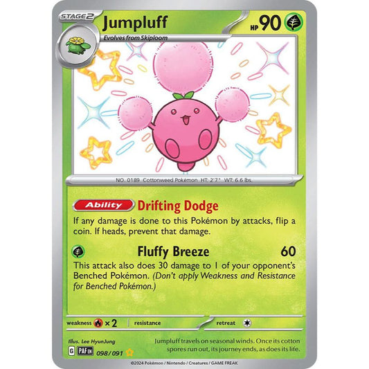 Jumpluff 098/091 Shiny Rare Paldean Fates NM