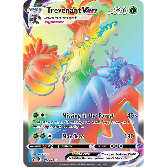 Trevenant VMAX 206/203 Rainbow Rare Evolving Skies NM