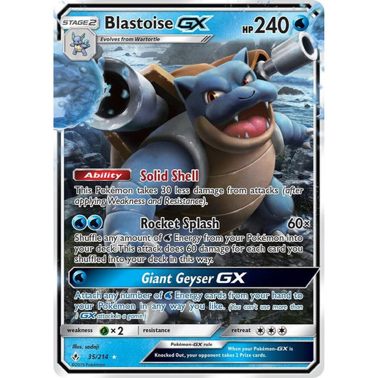 Blastoise GX 35/214 Ultra Rare Unbroken Bonds NM