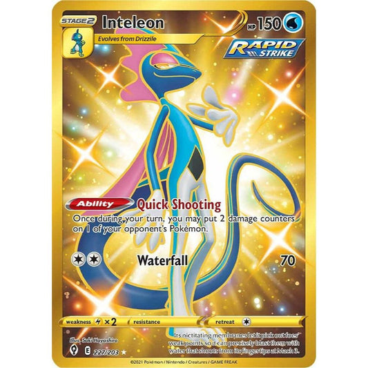 Inteleon 227/203 Gold Hyper Rare Evolving Skies NM