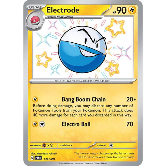 Electrode 134/091 Shiny Rare Paldean Fates NM