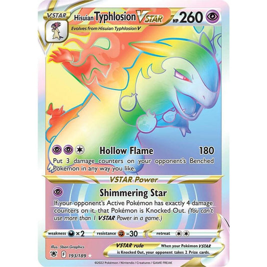 Hisuian Typhlosion VSTAR 193/189 Rainbow Rare Astral Radiance NM