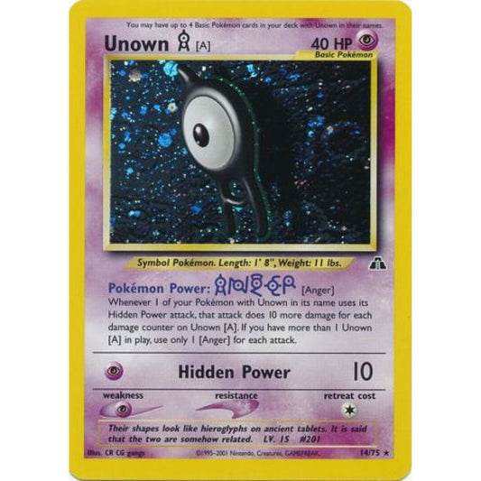 Unown A 14/75 Holo Neo Discovery LP
