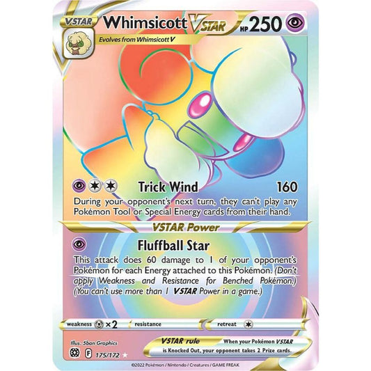 Whimsicott VSTAR 175/172 Rainbow Rare Brilliant Stars NM