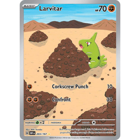 Larvitar 203/197 IR Obsidian Flames NM