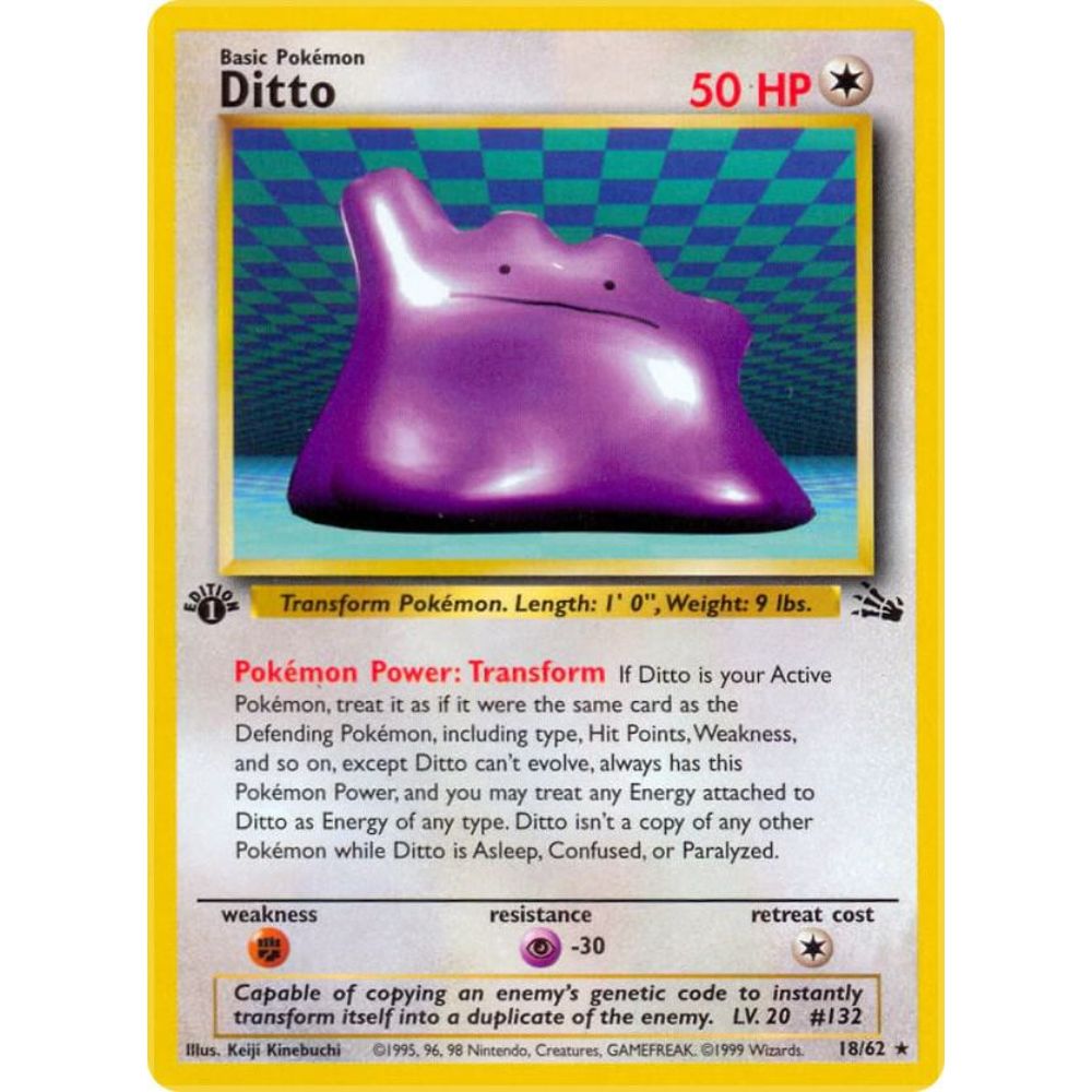 Ditto 18/62 1st Edition Rare Fossil LP