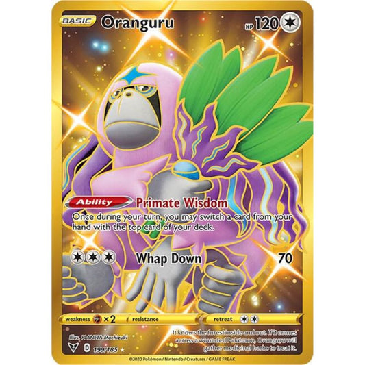 Oranguru 199/185 Gold Hyper Rare Vivid Voltage NM