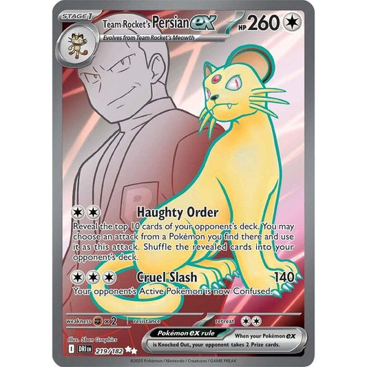 Team Rocket's Persian ex 219/182 Full Art NM