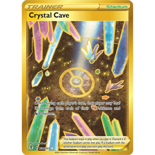 Crystal Cave 230/203 Gold Hyper Rare Evolving Skies NM