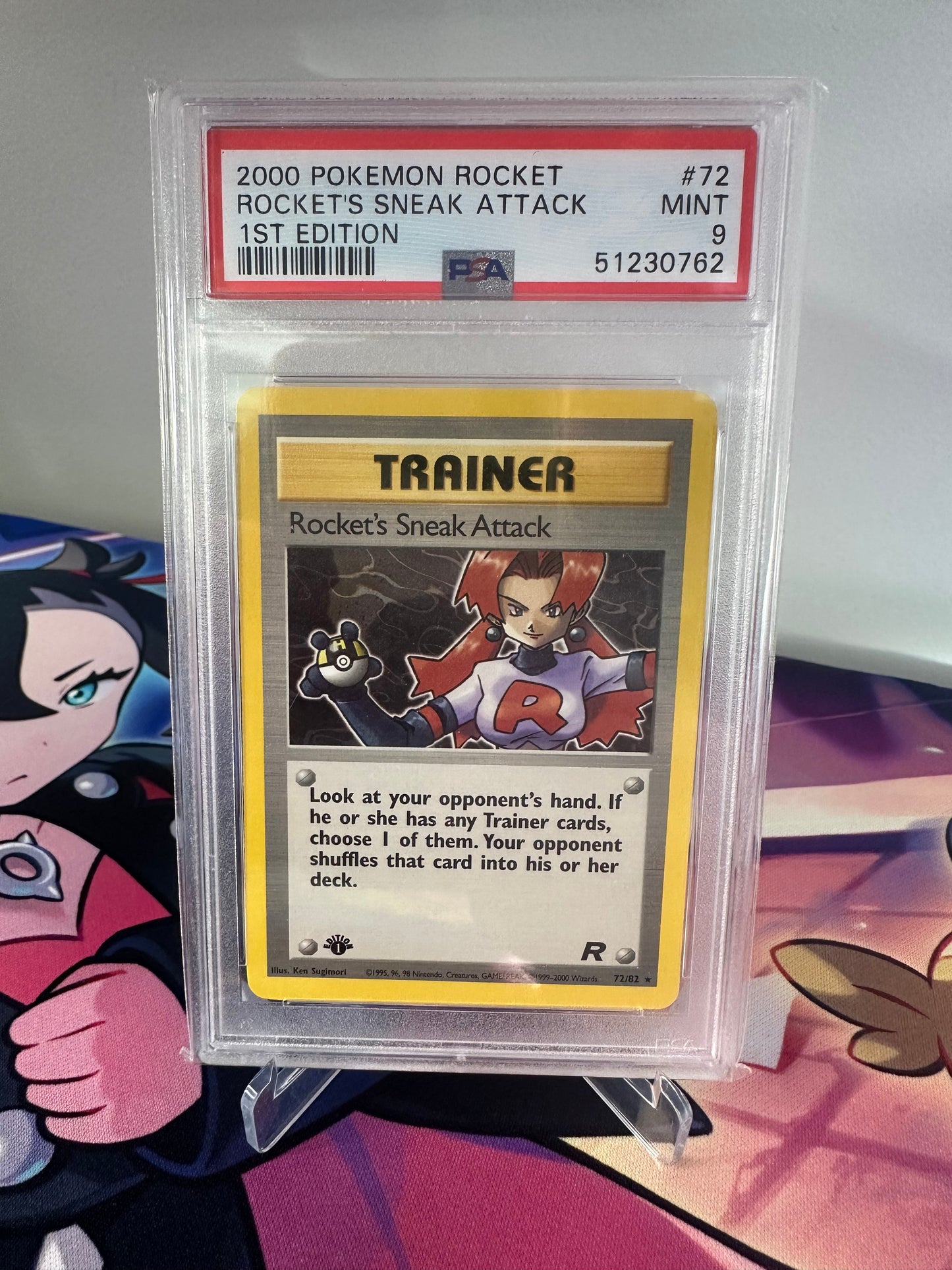 Rocket’s Sneak Attack Rare 72/82 1st Edition Rocket PSA 9